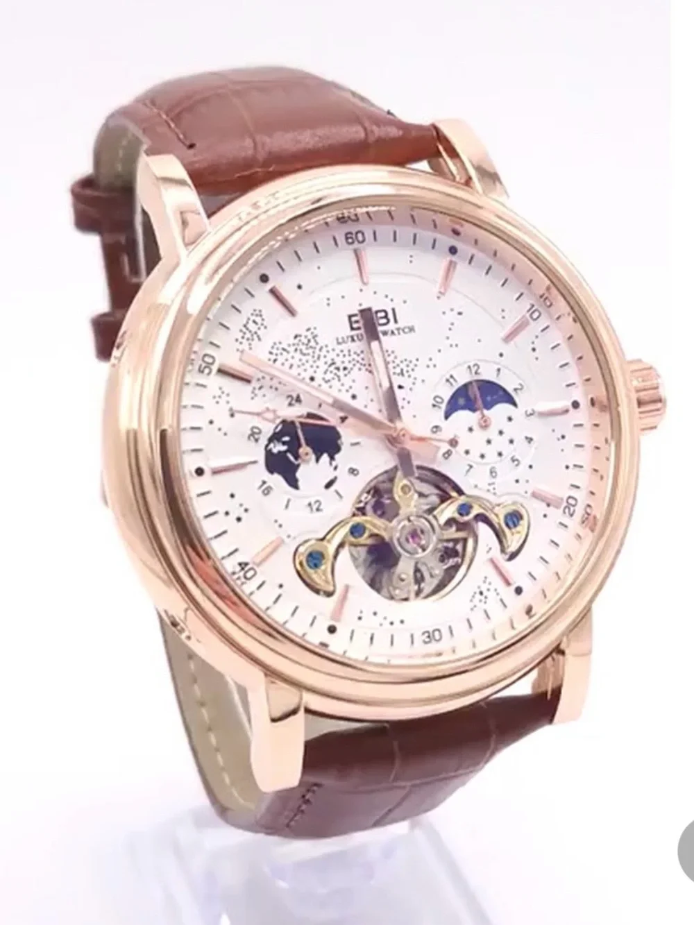 BIBI Automatic Gold Leather Watch